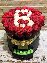 Silindir Kutu Gül ve Makaron